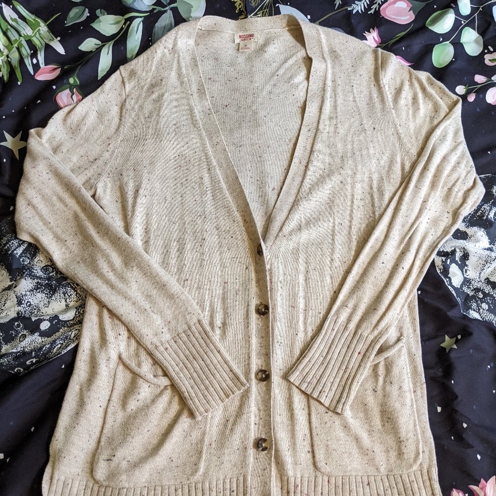 Mossimo Supply Co. Cream and Confetti Cardigan (Size M)
